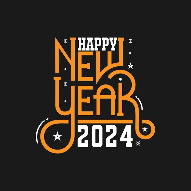 Happy New Year tshirt design Happy New Year 2024 typography holiday new year tshirt design