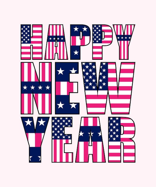 happy new year typography lettering t shirt design