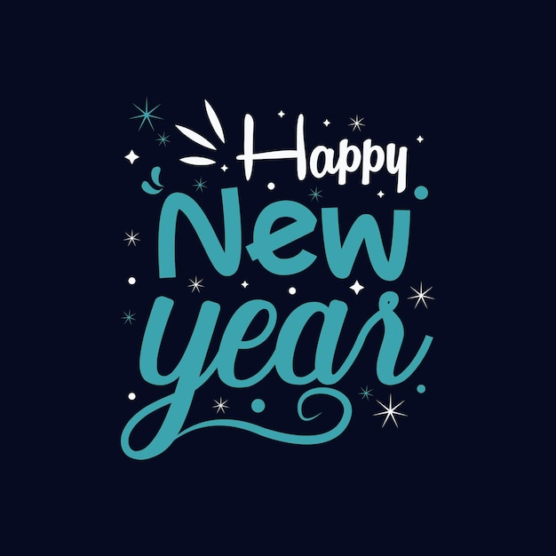 Happy new year typography vector design template  happy new year 2022