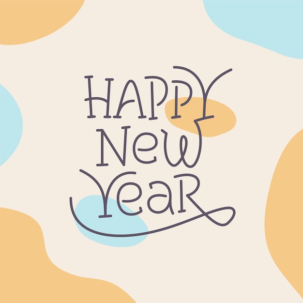 Happy New Year vector greeting card design