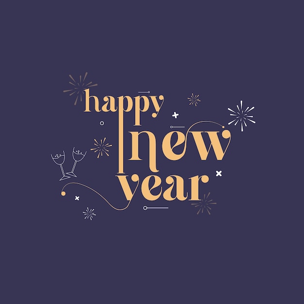 Happy New Year  vector illustration for banner, flyer and greeting card