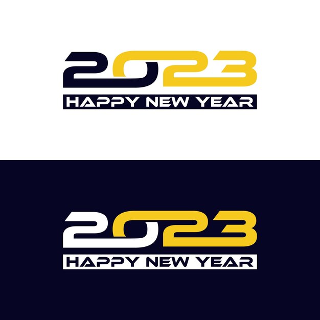 happy new year with 2023 logo design