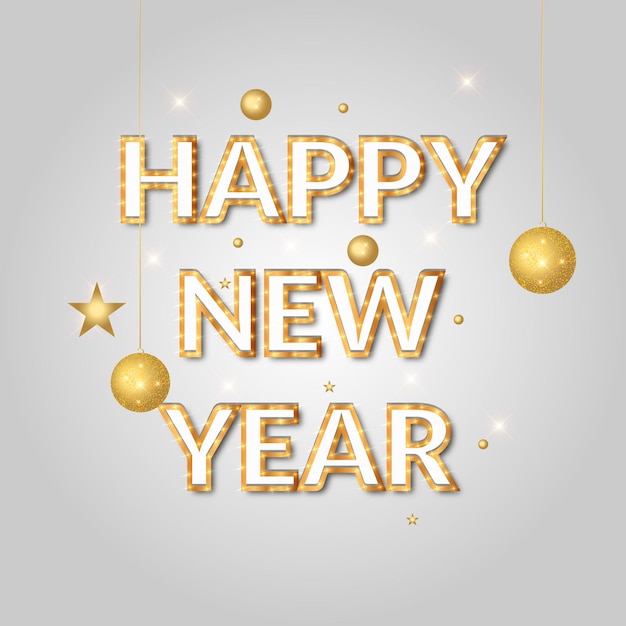 Happy new year with Gold  background