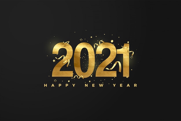 Happy new year with golden numbers