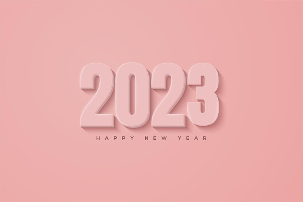 Happy new year with pink color background