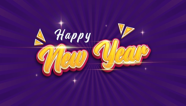  happy new year with style text effect