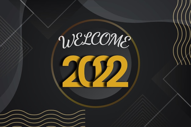 Happy new years 2022 banner logo