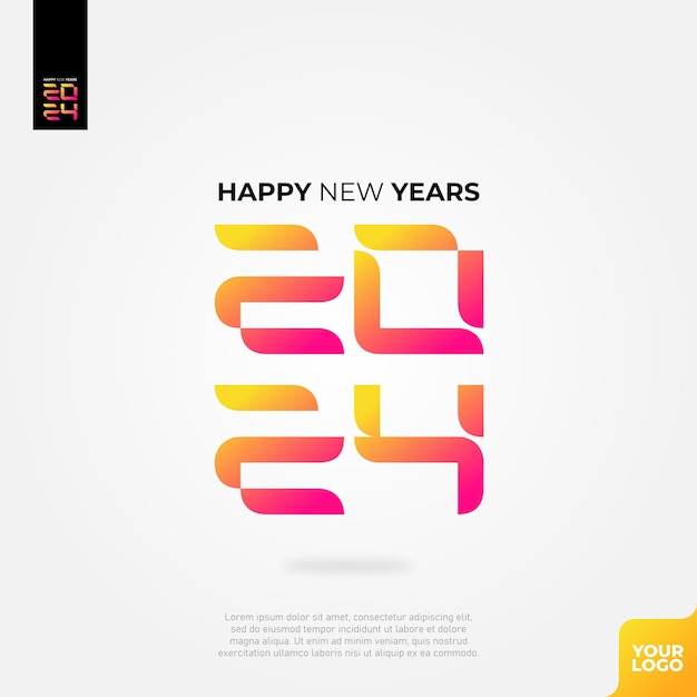 Happy new years 2024 logotype