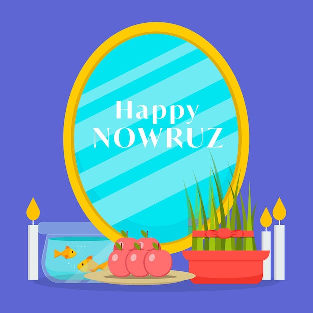 Happy nowruz in flat design style illustration