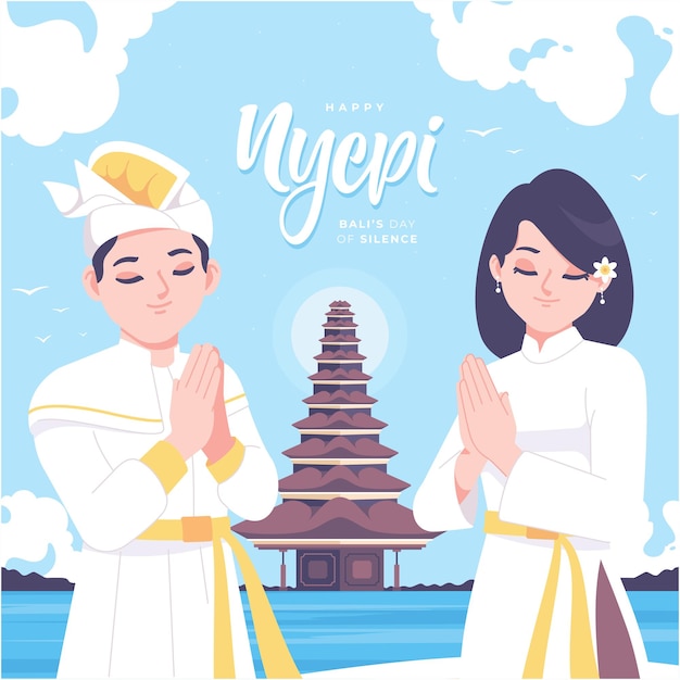 happy nyepi day means balis day of silence background