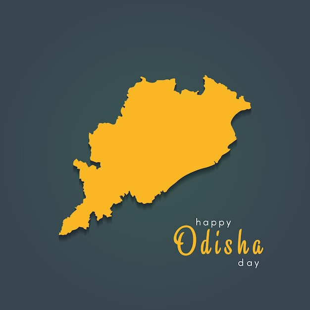 Happy Odisha Day Orissa vector illustration map