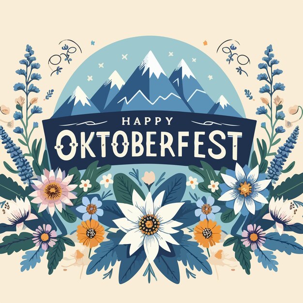 Vector happy oktoberfest festival vector illustration design