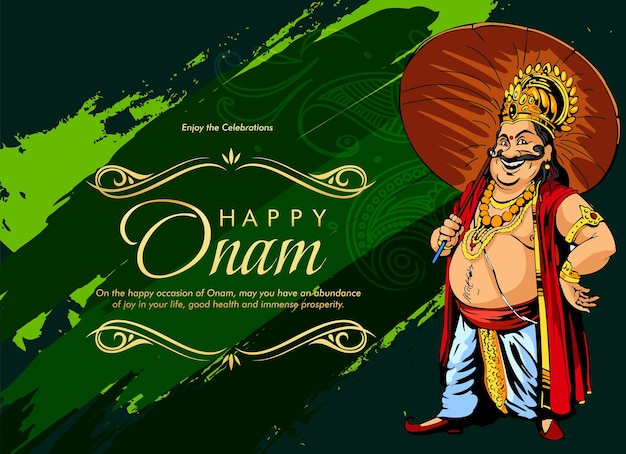 Happy Onam festival of South India Kerala. Vector Illustration