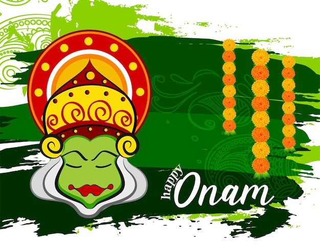 Happy Onam festival of South India Kerala. Vector Illustration