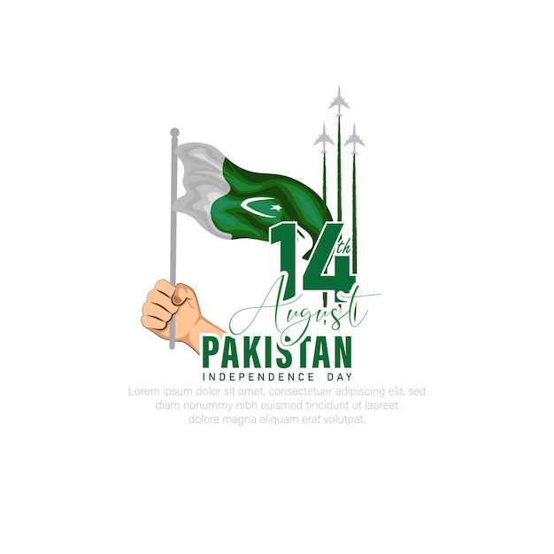 Happy Pakistan Independence Day-14th August. - Vector