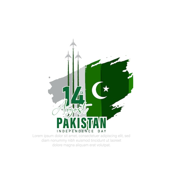 Happy Pakistan Independence Day-14th August. - Vector