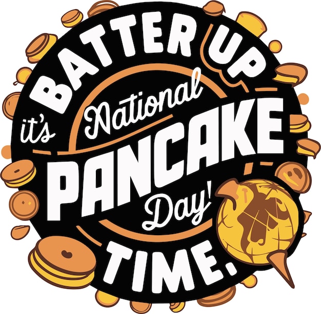 Vector happy pancake day typography vector art amp illustration