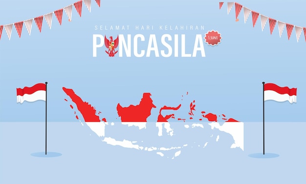 Happy Pancasila Day Poster Banner Template Vector Illustration