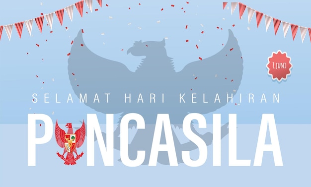 Happy Pancasila Day Poster Banner Template Vector Illustration