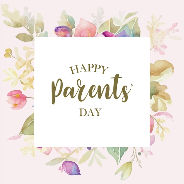 Happy parents day greetings yellow black background social media design banner