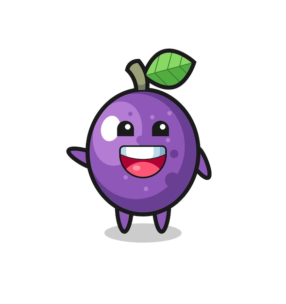 Happy passion fruit cute mascot character cute design