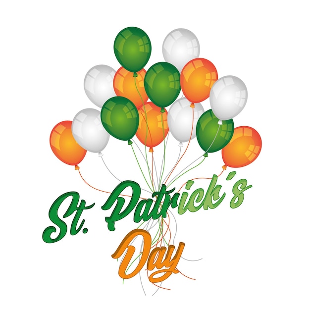 Happy patrick's day with balloons vector illustration