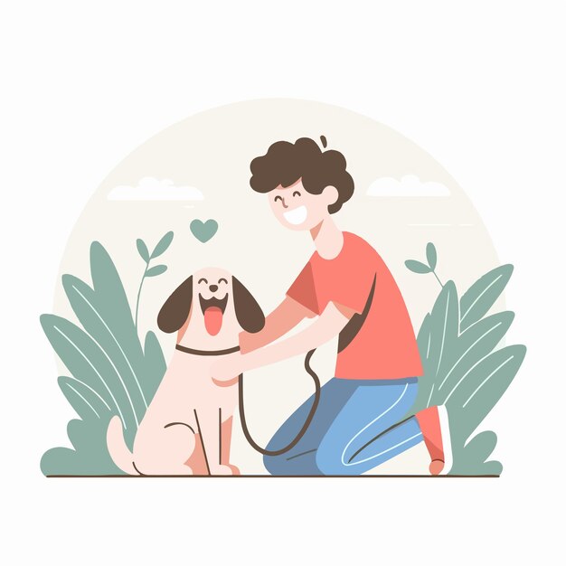 Vector happy people with dogs vector illustration