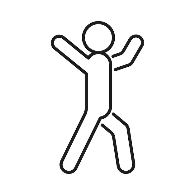 Happy person icon, figure strong sign. Vector people, line silhouette human