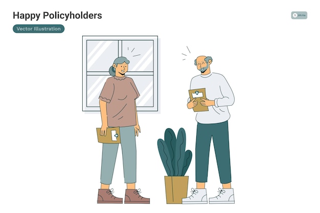 Happy Policyholders Illustration