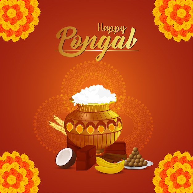 Happy pongal celebration card