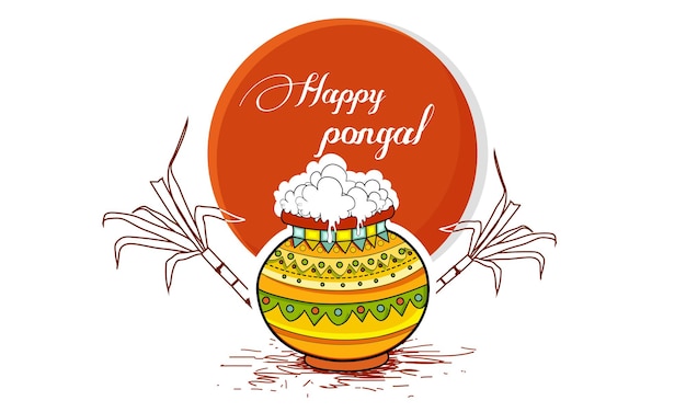 Happy Pongal religious festival of South India celebration background