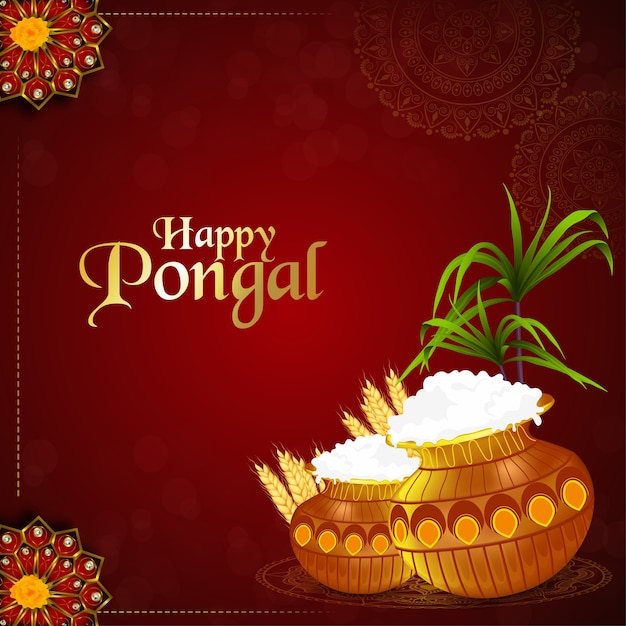 Happy pongal south indian festival background