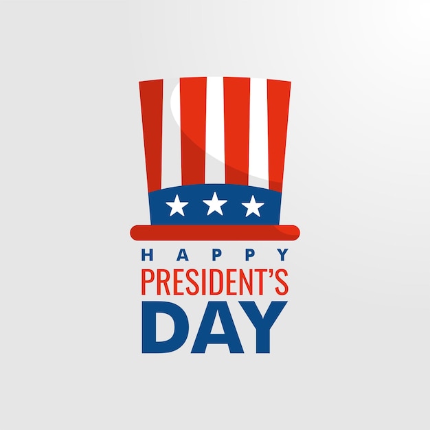 Happy presidents day poster with american flag color hat ornament