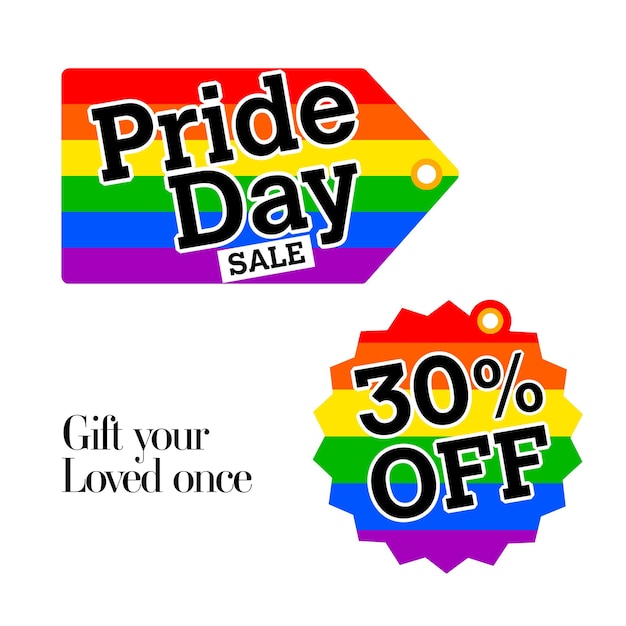 Happy Pride day sale offer vector banner background