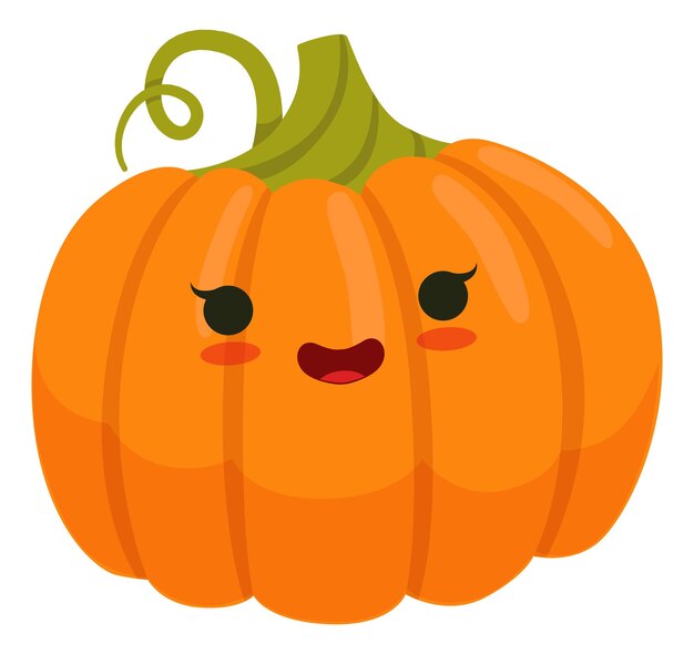 Vector happy pumpkin character autumn harvest cartoon mascot isolated on white background