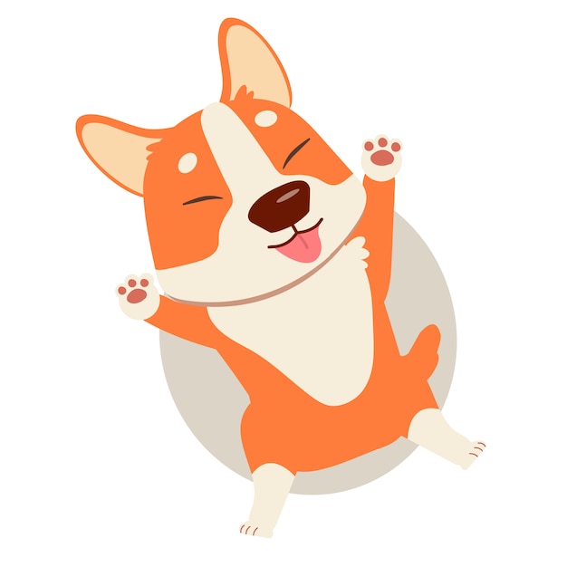 Vector happy puppy corgi 