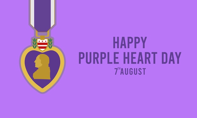 Happy Purple heart day vector background