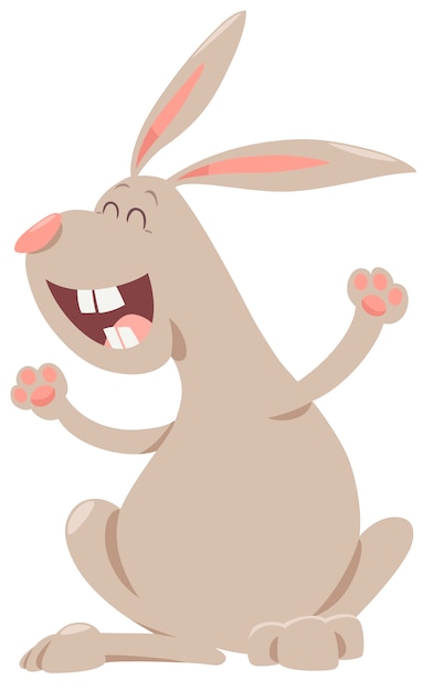 happy rabbit animal character