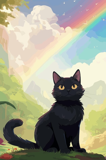 Happy Rainbow Kitten