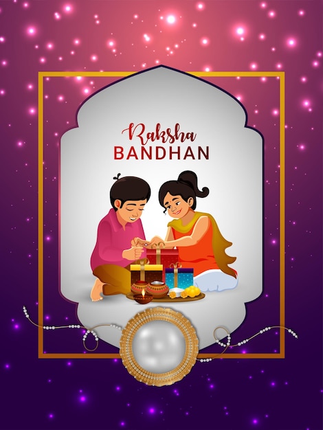 Happy raksha bandhan celebration greeting card