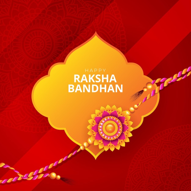 Happy Raksha Bandhan Festival Celebration Card Design Template