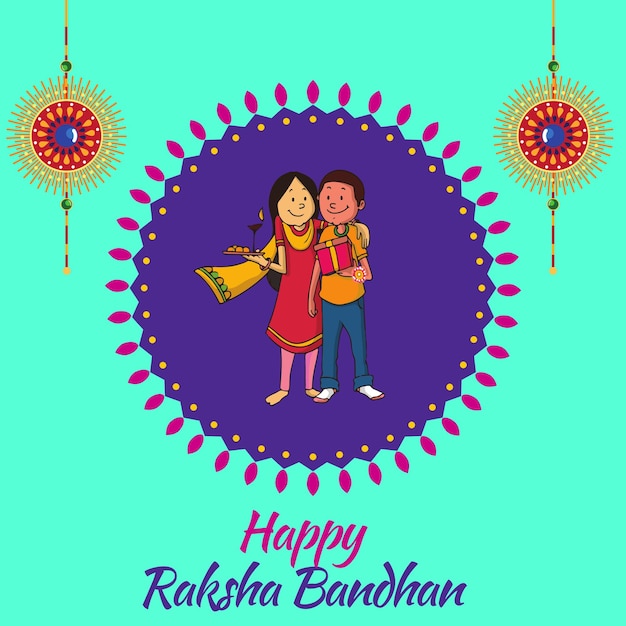 Happy Raksha Bandhan festival Rakhi celebration social media post design