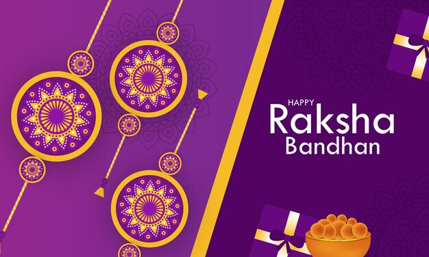 Vector happy raksha bandhan greeting card design