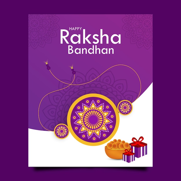 Happy Raksha Bandhan Greeting Card Poster Template