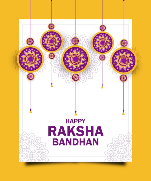 Happy Raksha Bandhan Greeting Card Poster Template