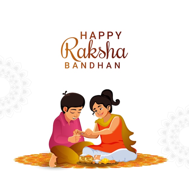 Happy raksha bandhan indian festival design with creative vector illustration