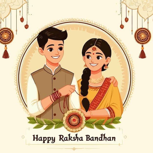 Happy Raksha bandhan traditional festival background vector illustration