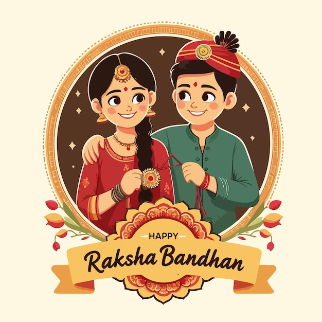 Happy Raksha bandhan traditional festival background vector illustration