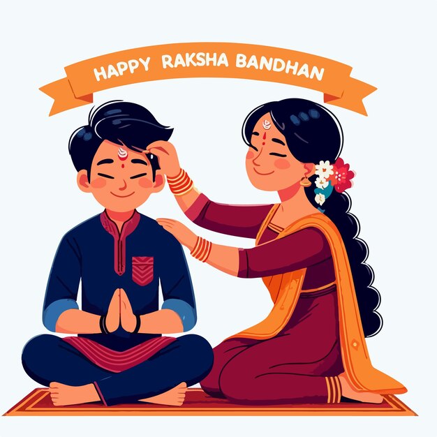 Vector happy raksha bandhan traditional festival background vector illustration