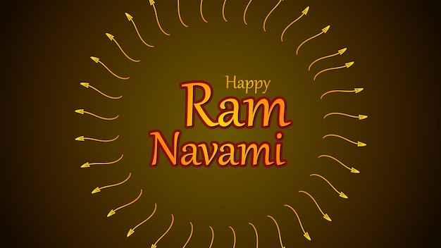 Happy Ram Navami celebration greetings card template illustration design with colorful festival back